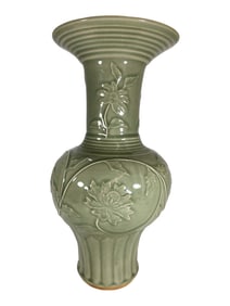 Vintage Chinese Celadon Porcelain Vase