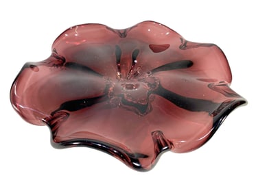 Vintage Murano Red Glass Tray