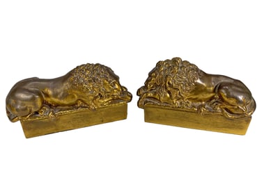After Antonio CANOVA Lions Sleeping Metal Statues