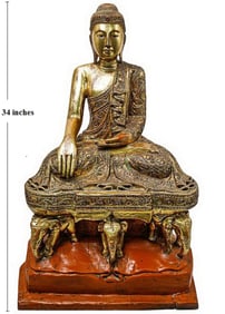 Thai Buddha Gilt Wood Temple Scultpture