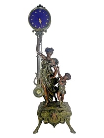 French Moreau Composition Battery Clock