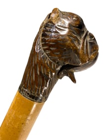 Signed Brig Boxer Dog handle Walking Stick