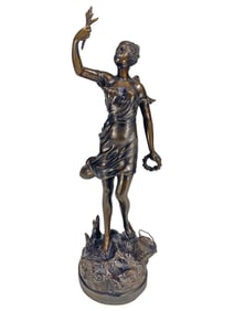 Great French Lady Bronze Sculpture