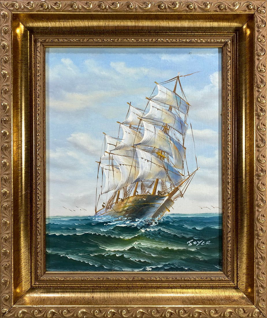 Seascape Oil on Canvas Painting, signed (1 of 4)