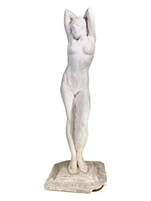 Vintage Nude Girl Plaster Sculpture