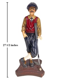Large Patinated Polyresin Golfer Sculpture