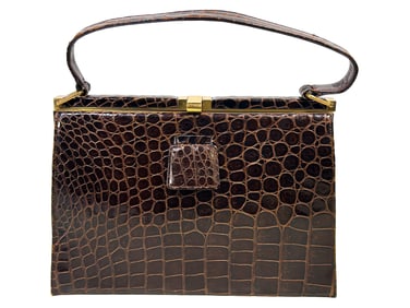 Cross Embossed Crocodile Pattern Handbag