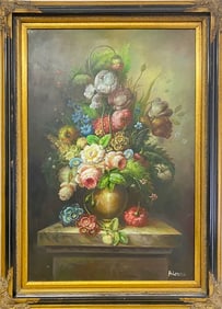 Still Life Oil on Canvas, signed