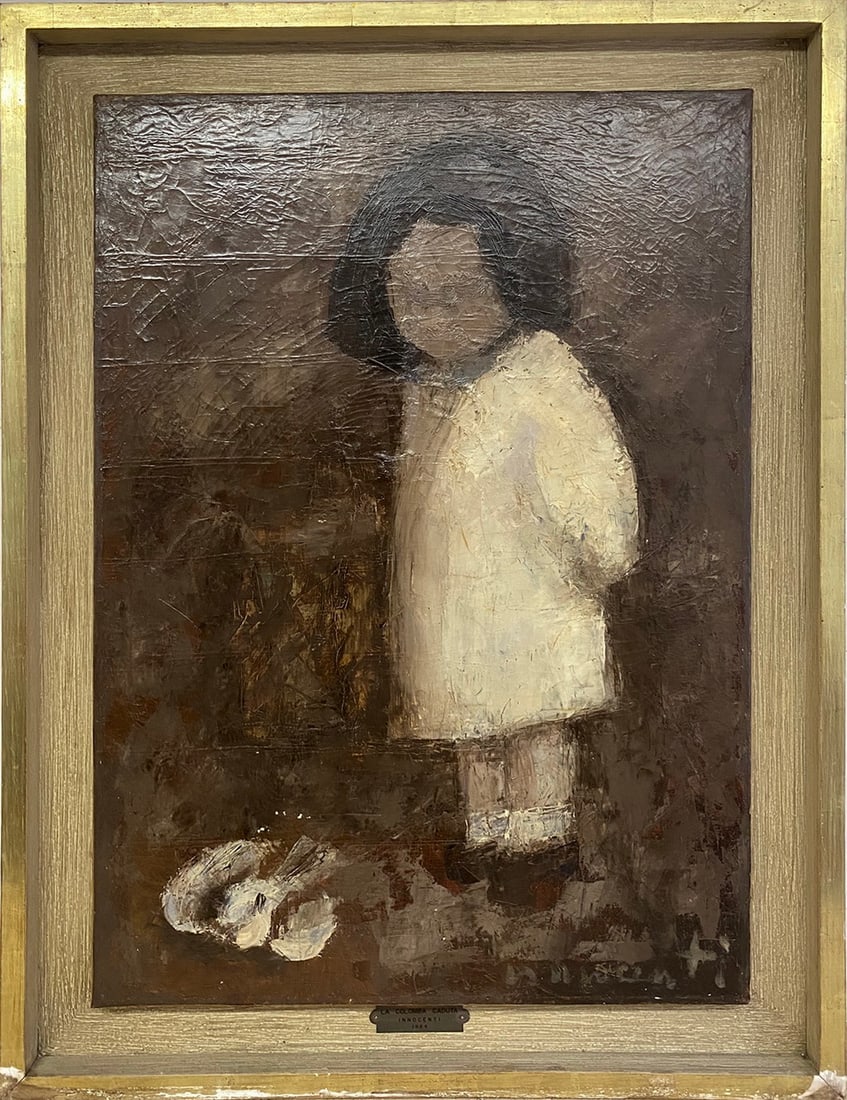 Mario INNOCENTI (XX) Italian Oil on Canvas: Mario INNOCENTI (XX) Italian Oil on Canvas, Titled: La Columba Caduta. 33 x 25 x 1 1/2 in framed. 25 3/4 x 17 1/2 in unframed.Good condition. Local Pick up call one day before to make an appointment. 