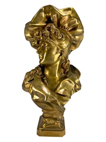 Anton NELSON (1880-1910) Fantasia Gilt Bronze Bust