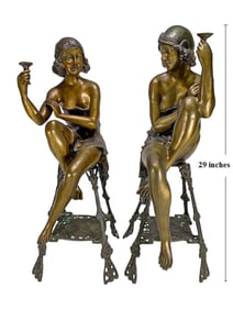 After Fernando de LUCA Pair of Bronze Statue Repro