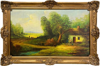 Vintage European Oil on Canvas, signed