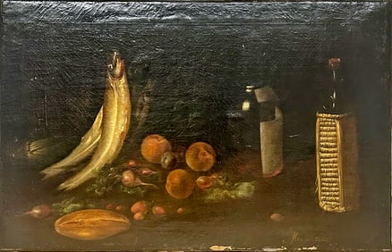 19th C European Oil on Canvas, signed & dated 1863