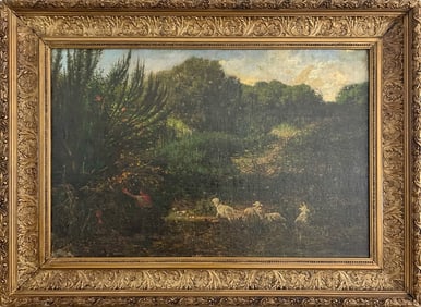 19th C European Oil on Canvas, signed
