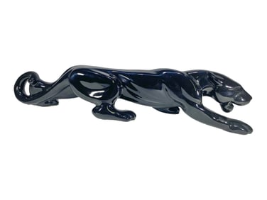 Mid Century Black Panther Ceramic Fig