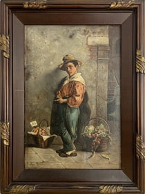 Antique European Oil on Canvas, signed