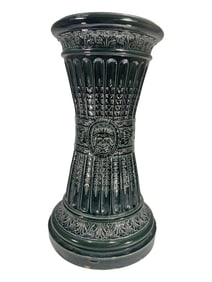 Vintage French Green Majolica Pedestal