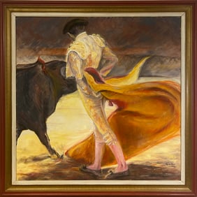 Signed Teresa PARRA Bullfighter Painting