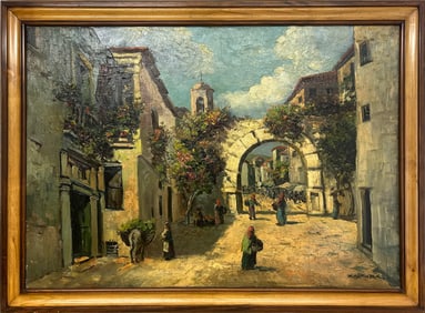 Vintage European Oil on Canvas, signed