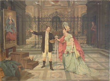 Vintage European Print on Canvas