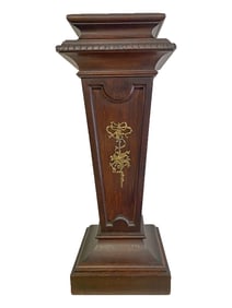 Antique French Wood & Bronze Pedestal