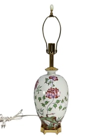 Oriental Flowers Porcelain Table Lamp