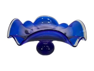 Italian Murano Blue Glass Fruit Stand