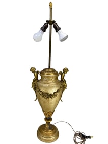 Vintage Patinated Spelter Table Lamp Base