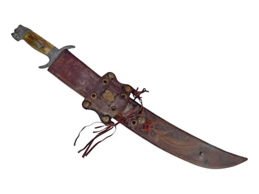 Antique Leather & Bone Machete