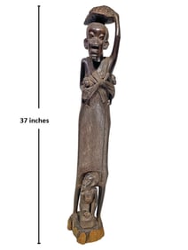 Vintage African Large Carved Wood Sculpture