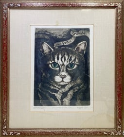 Signed COLE Artist Proof Cat Lithograph