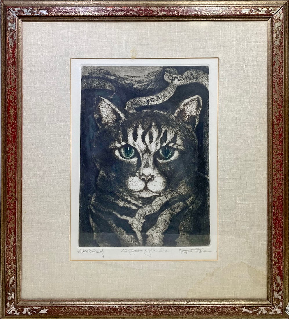 Signed COLE Artist Proof Cat Lithograph (1 of 6)
