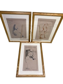 Signed Weisman 3 Nude Lithograph. 1/30