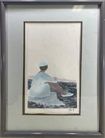 Signed FRANC 88 Gouache Painting