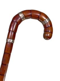 Antique English Silver & Wood Walking Stick