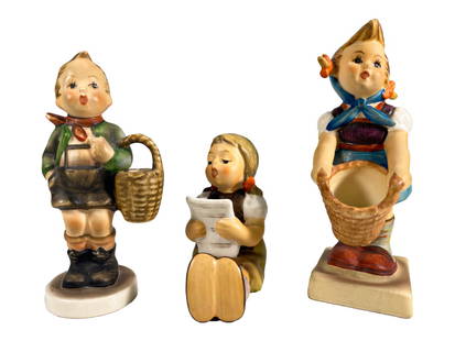 3 Goebel, West Germany Hummel Fig: 3 Goebel, West Germany Hummel Fig. 4 1/8 x 1 1/2 x 2 1/8 in, 3 7/8 x 1 7/8 x 1 3/8 in and 2 1/2 x 2 1/4 x 1 1/4 in.Good condition. Local Pick up call one day before to make an appointment. TO SHIP THI