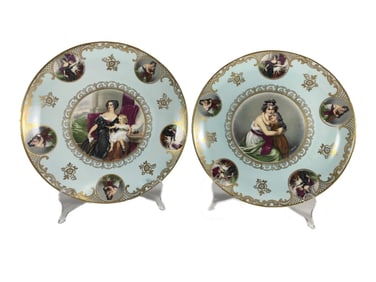 2 Mitterteich, Bavaria, Germany Porcelain Plates