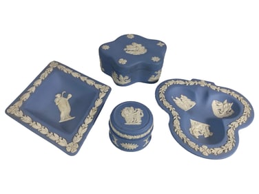 2 Wedgwood, England Jasper Porcelain Plates & Boxes