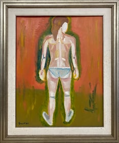 Signed Gautier Oil on Cardboard Painting
