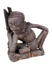 Vintage African Tribal Carved Wood Sculpture