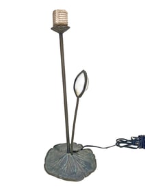 Vintage Bronze & Glass Table Lamp
