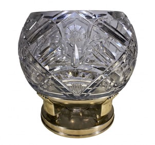 1910s WMF Germany Art Deco Silverplate & Crystal Bowl