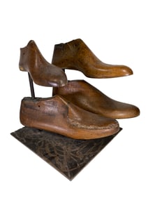 Antique Shoes Wood Forms & Iron Sculpture