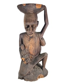 Vintage African Tribal Carved Wood Sculpture
