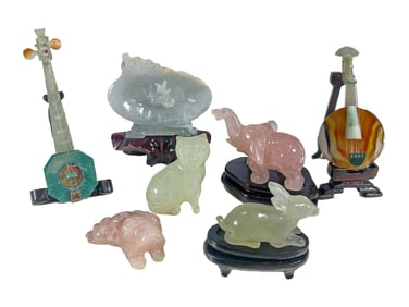 7 Semi Precious Stones Animals & Instruments