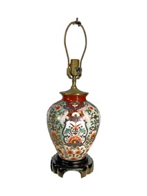 Chinese Porcelain & Wood Table Lamp