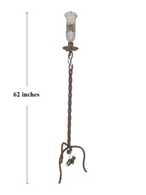 Antique Iron & Glass Floor Lamp