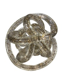Hand Blown Glitter Glass Knot Sculpture