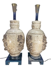 Ugo Zaccagnini Style Asian Glazed Lamps