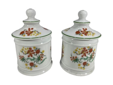 Limoges, France Hand Painted Porcelain Jars